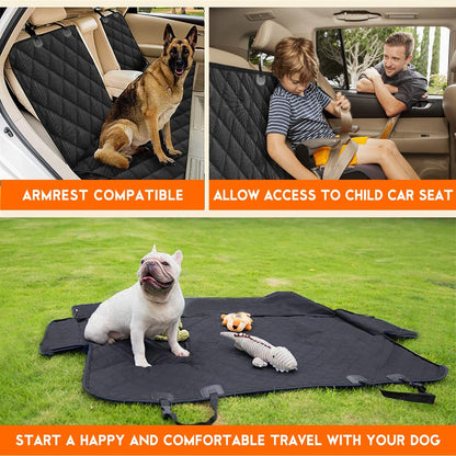 Premium Waterproof Dog Car Seat Cover - Durable Rear Seat Protector for Most Cars, SUVs, and Trucks (53” Width) - Black