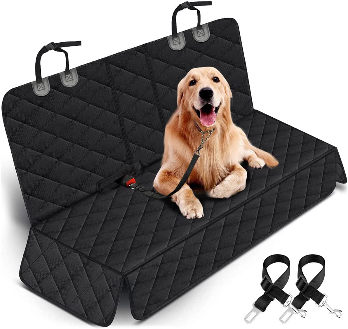 Premium Waterproof Dog Car Seat Cover - Durable Rear Seat Protector for Most Cars, SUVs, and Trucks (53” Width) - Black