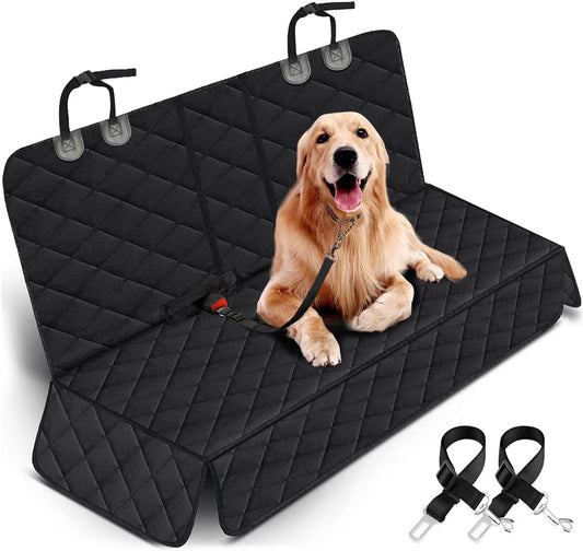 Premium Waterproof Dog Car Seat Cover - Durable Rear Seat Protector for Most Cars, SUVs, and Trucks (53” Width) - Black